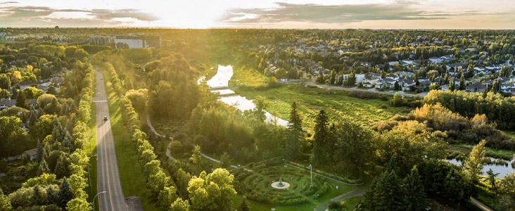 Sunset over the Botanic Gardens and the Sturgeon River Valley