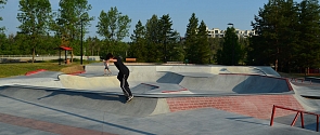 Riders at the new Woodlands Skatepark in Saint Albert, Alberta