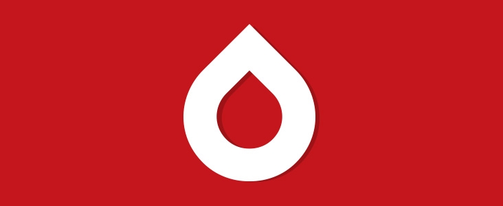 Blood drop on red background