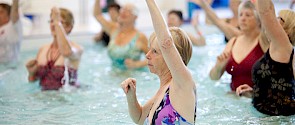 Photo of women participating in a aqua-size class at Servus Place