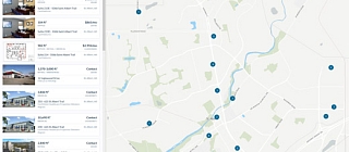 A screenshot of the property listings map